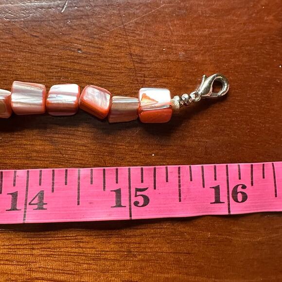 Pink Mother of Pearl Spike Shard Shell Bib Statement Necklace Beach Resort Beach - Picture 8 of 10